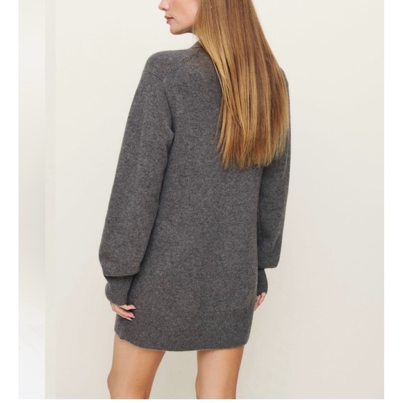 NEW Reformation Maeve Cashmere Polo Dress in Thunder Gray - Picture 3 of 11